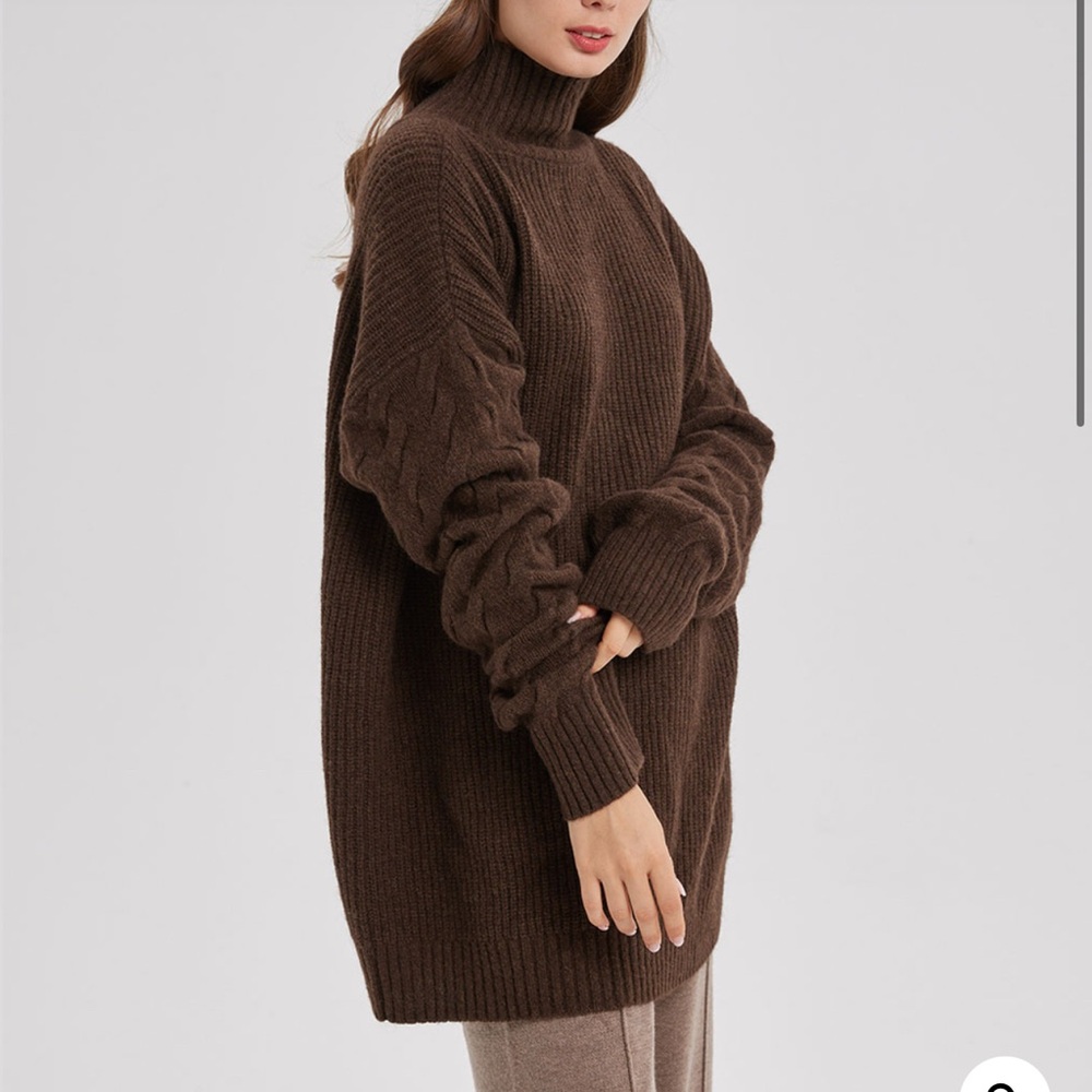 NAP Loungewear Cable Knit Sleeve Yak Sweater